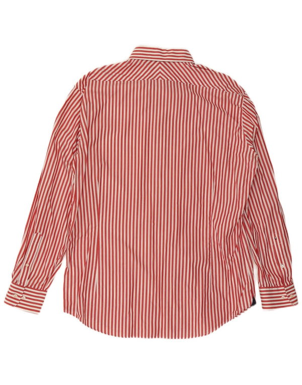Tommy Hilfiger Chemise homme Taille 43 17 XL Coton à fines rayures rouges