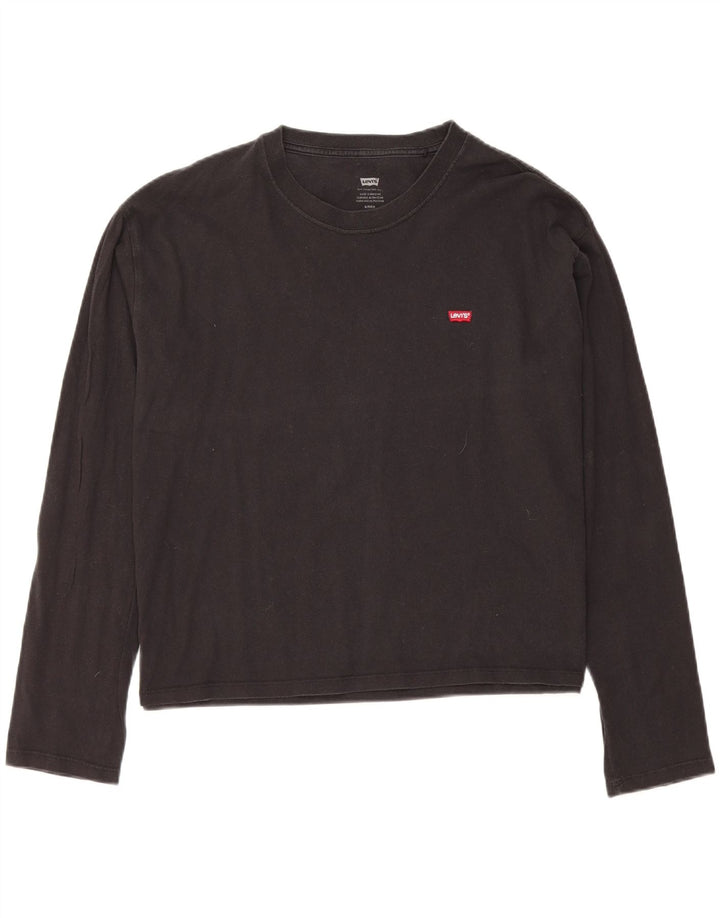 LEVI'S Womens Oversized Top Long Sleeve UK 10 Small Black Vintage Levi's and Second-Hand Levi's from Messina Hembry 