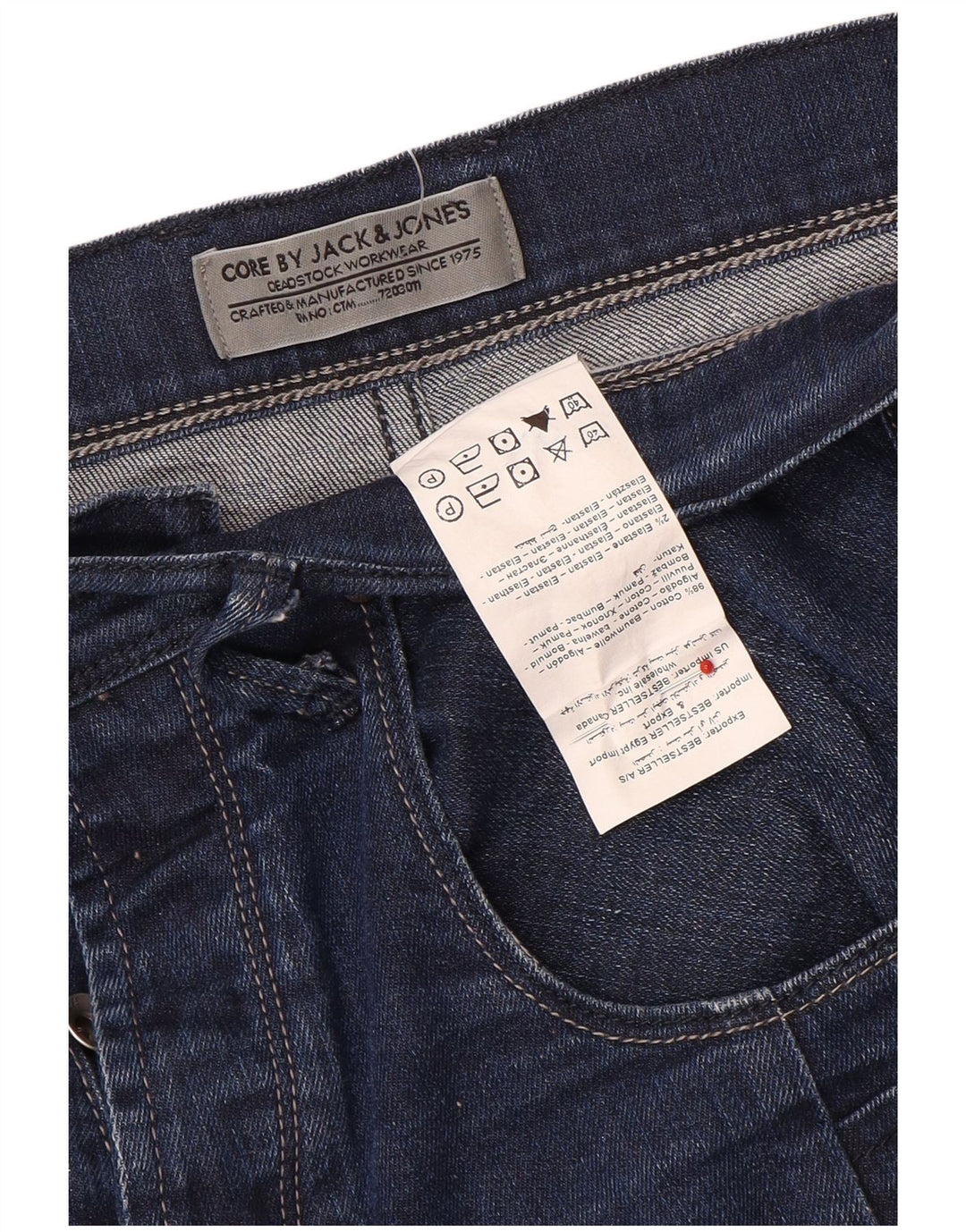 Jack & Jones Jean Droit Homme W36 L29 Bleu Marine Coton