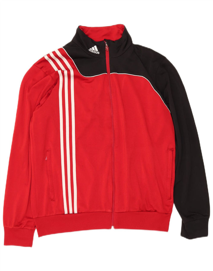 ADIDAS Veste de survêtement pour homme UK 40/42 Polyester color block rouge moyen