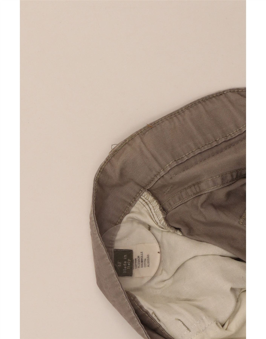 ERMENEGILDO ZEGNA Pantalon décontracté droit homme W42 L30 Gris Coton