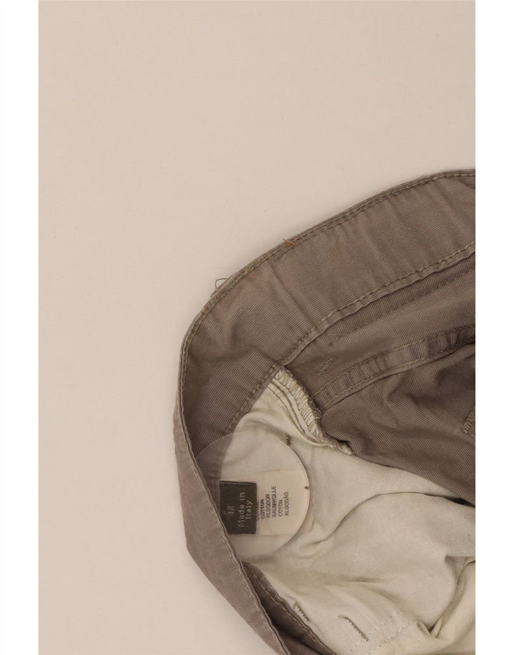 ERMENEGILDO ZEGNA Pantalon décontracté droit homme W42 L30 Gris Coton