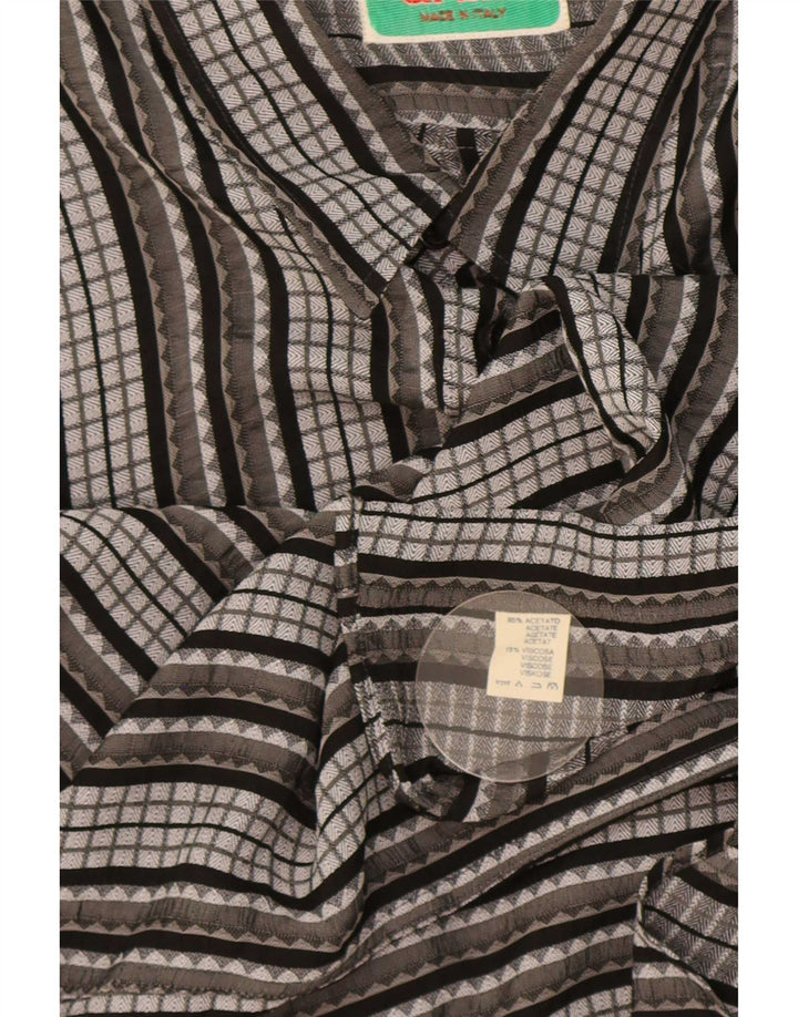Chemise Homme Vintage Grand Acétate Rayé Gris
