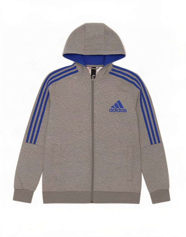 Adidas Pull à capuche zippé garçon 13-14 ans Gris Coton