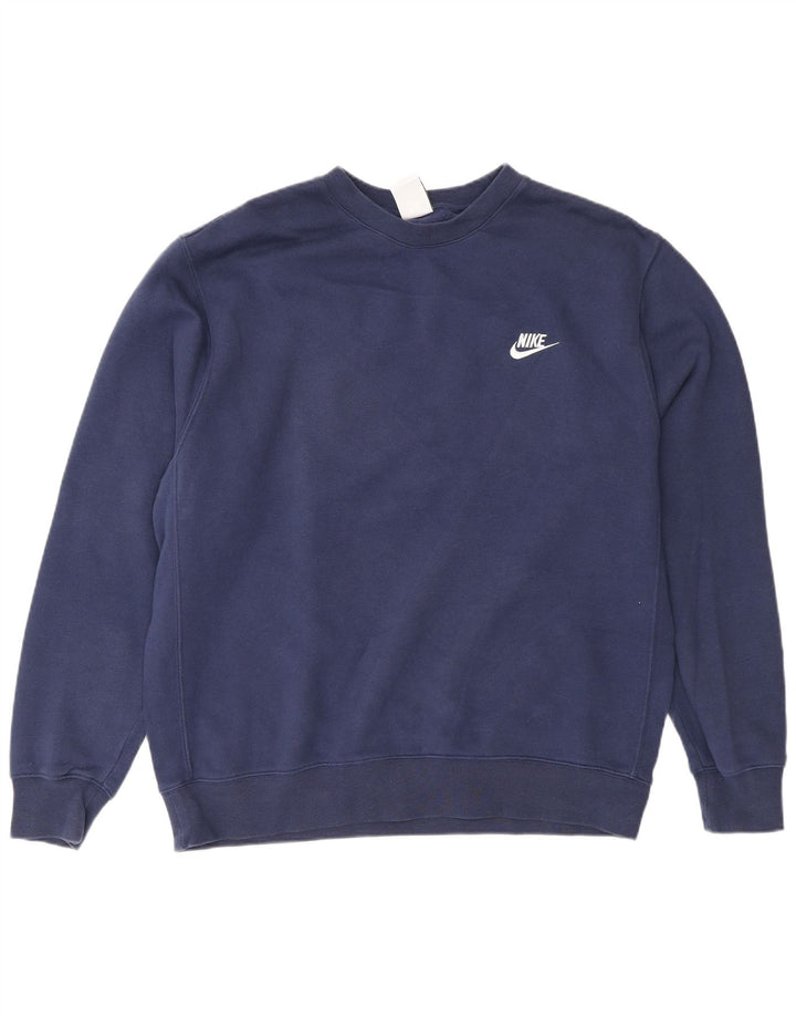 Nike Sweat-shirt pour homme en coton bleu marine Taille L
