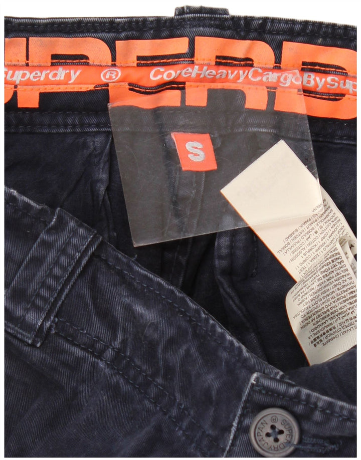 SUPERDRY Short Cargo Homme Petit W29 Bleu Marine Coton