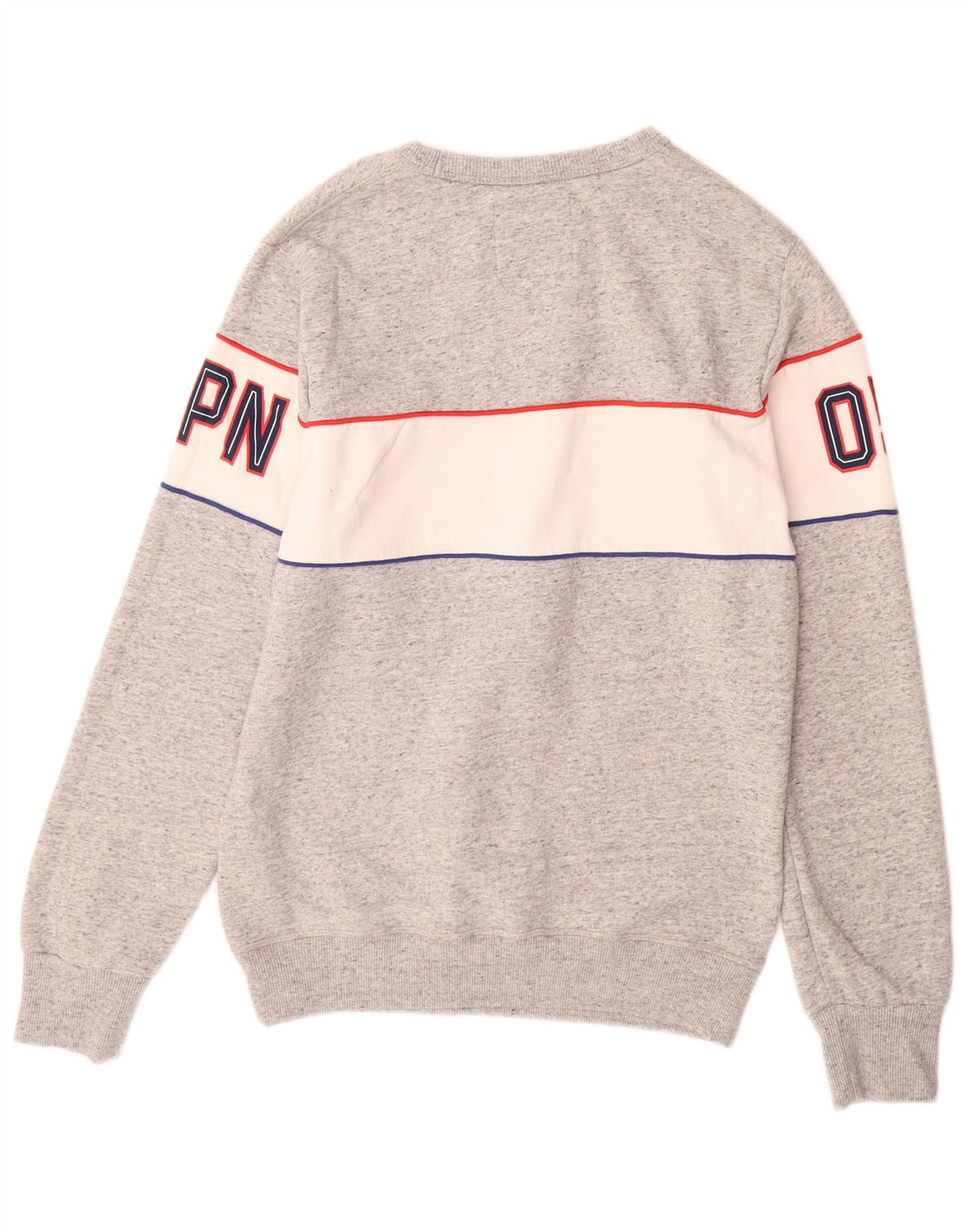 SUPERDRY Sweat-shirt graphique pour hommes en coton color block grand gris