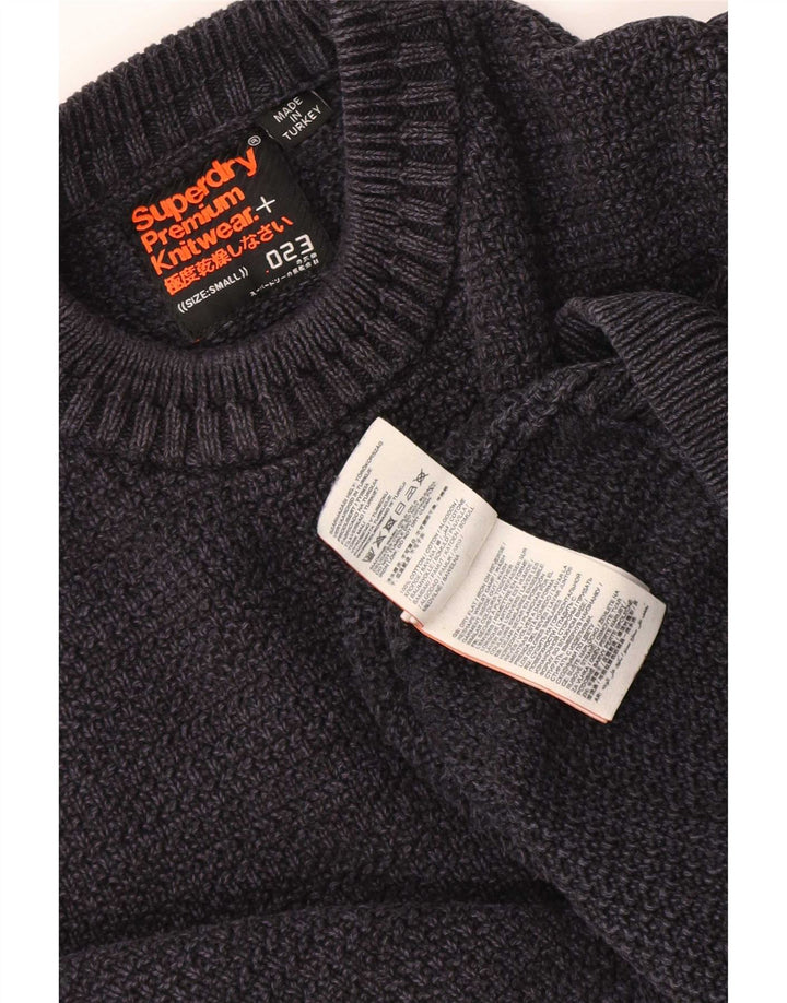 Superdry Pull ras du cou pour homme en coton bleu marine Petit