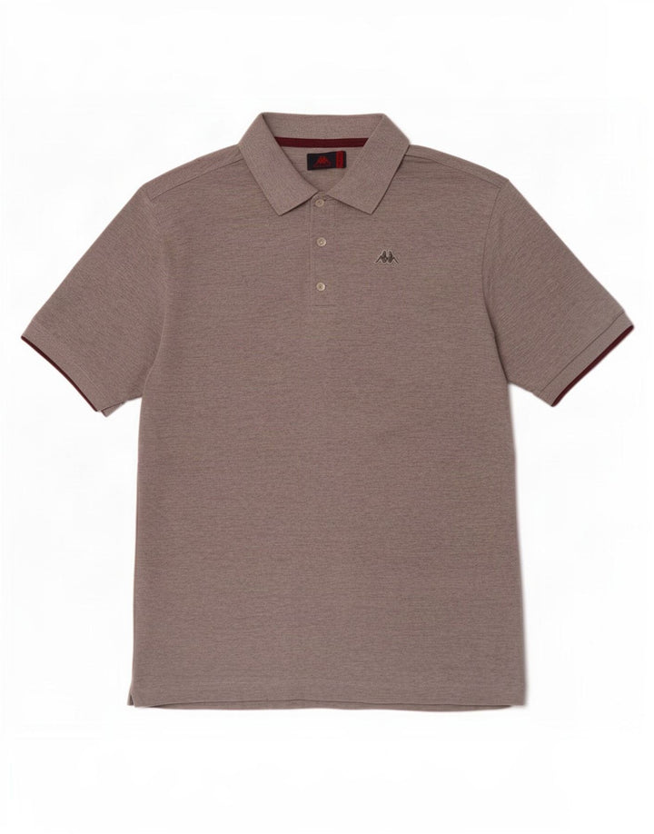 Kappa Polo Homme Gris Moyen Moucheté Coton