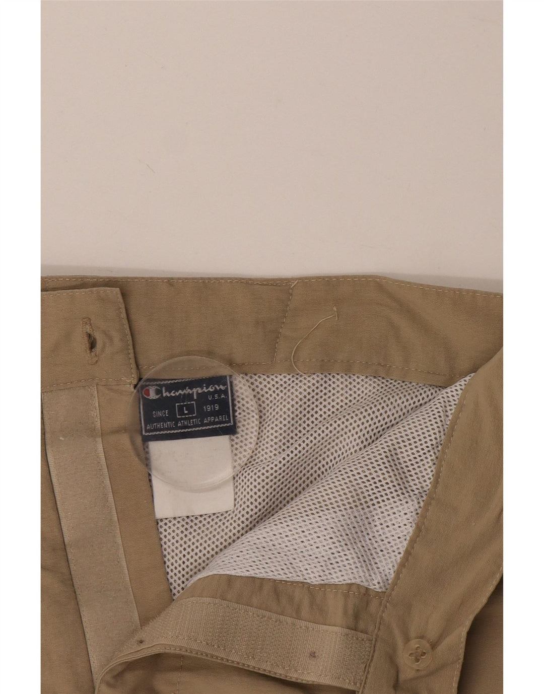 Champion Short de Bain Homme Large Beige Rayé
