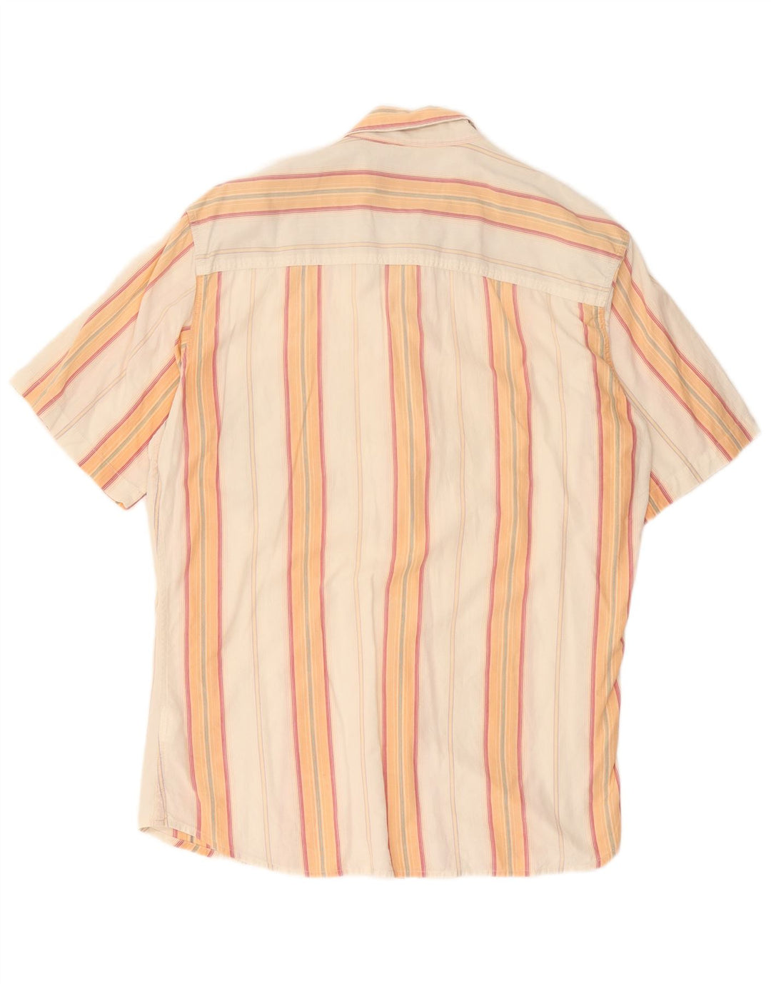 MARLBORO CLASSICS Chemise manches courtes homme XL coton rayé orange