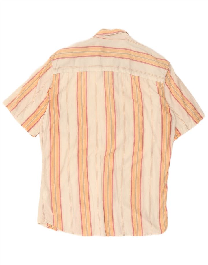 MARLBORO CLASSICS Chemise manches courtes homme XL coton rayé orange