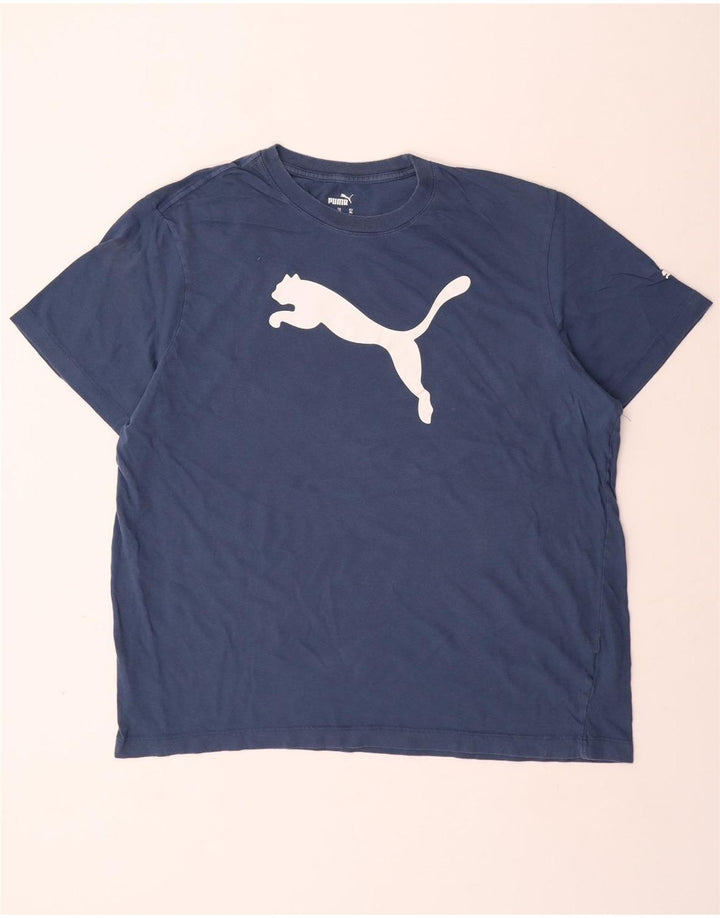 PUMA T-Shirt Graphique Homme XL Bleu Coton