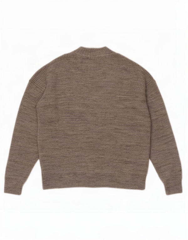 Marks & Spencer Pull col zippé pour femme UK 14 Large Gris Acrylique