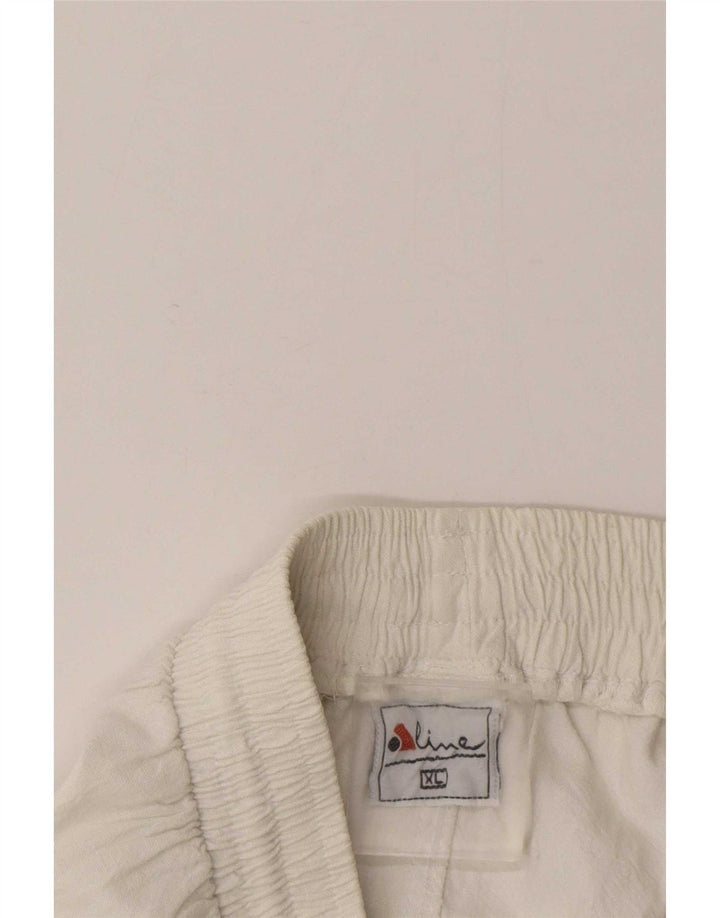 Short de sport vintage pour hommes XL Colorblock blanc