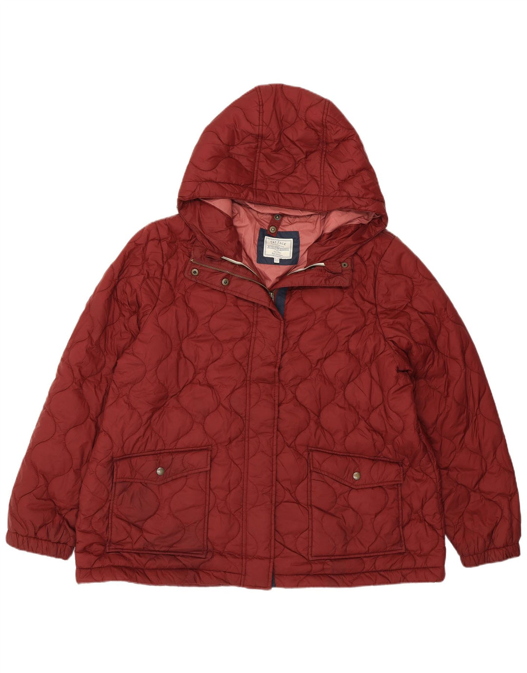 FAT FACE Veste matelassée à capuche pour femme UK 20 2XL Bordeaux Polyester