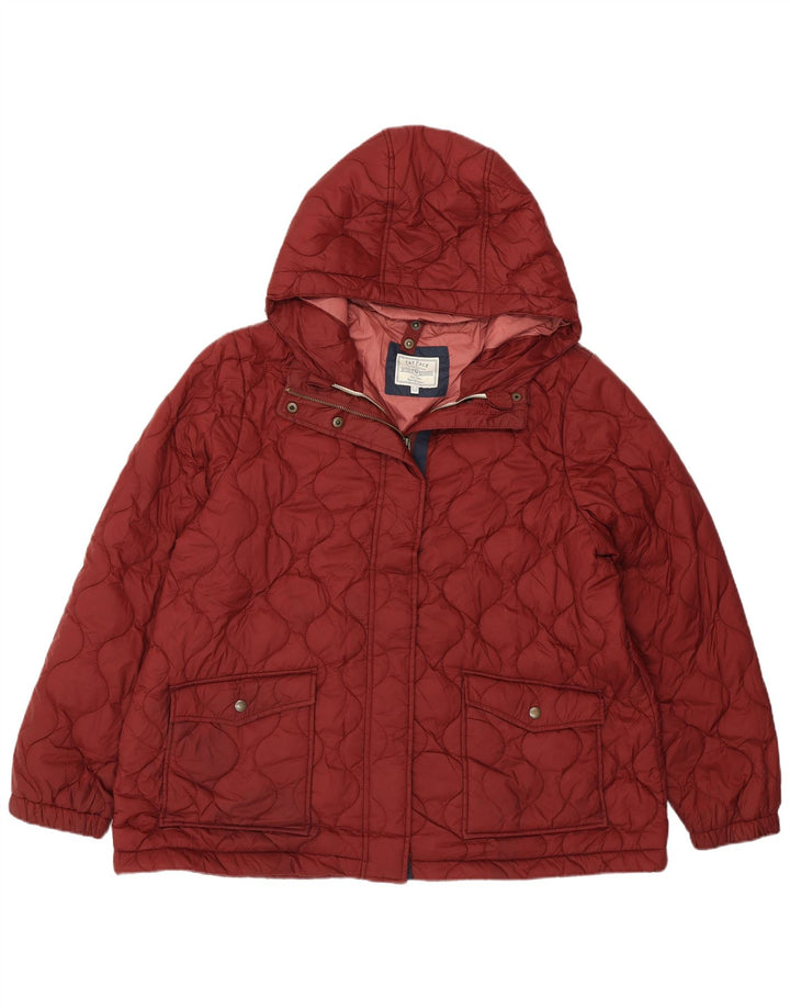FAT FACE Veste matelassée à capuche pour femme UK 20 2XL Bordeaux Polyester