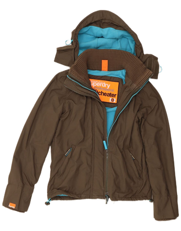 Superdry Veste coupe-vent à capuche The Windcheater pour femme UK 10 Small Kaki