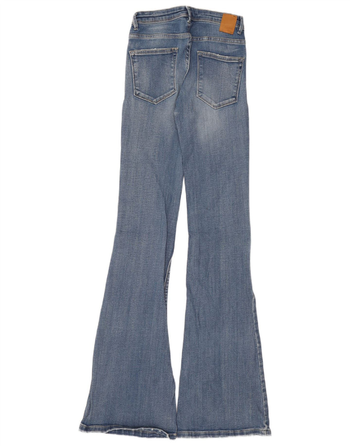 Zara Jean évasé pour femme EU 34 2XS W24 L37 Bleu Coton