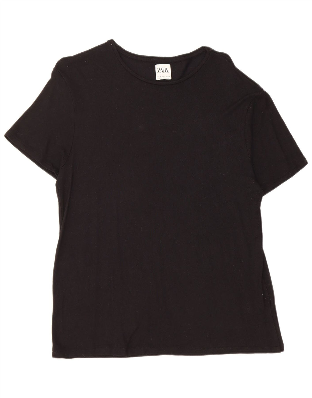 Zara T-Shirt Femme Top UK 16 Large Noir