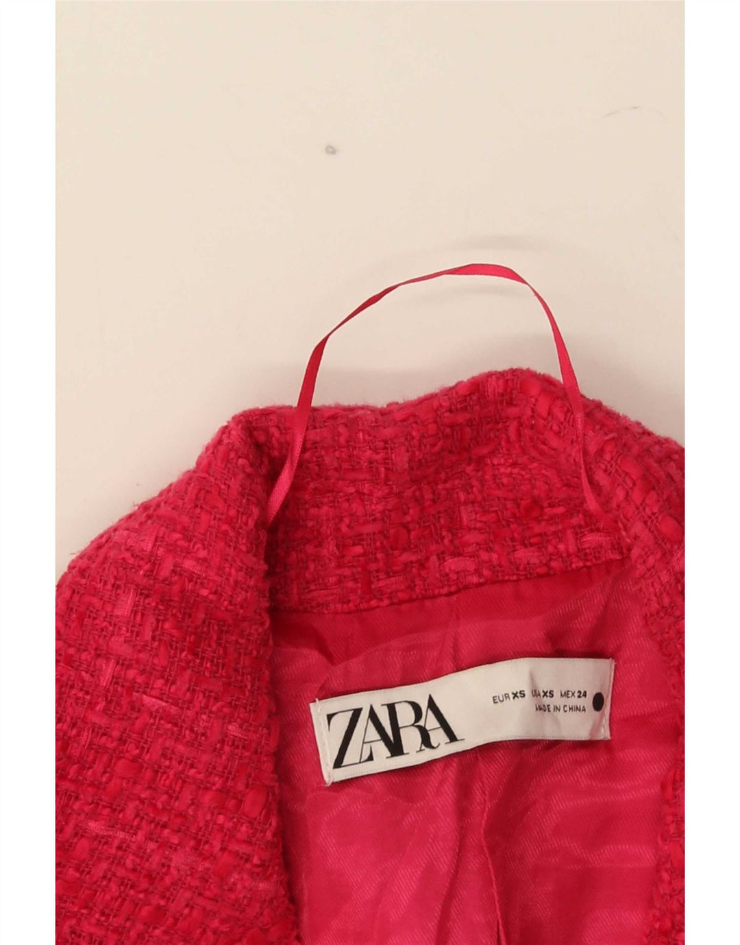 Zara Veste blazer croisée pour femme UK 6 XS Rose à carreaux