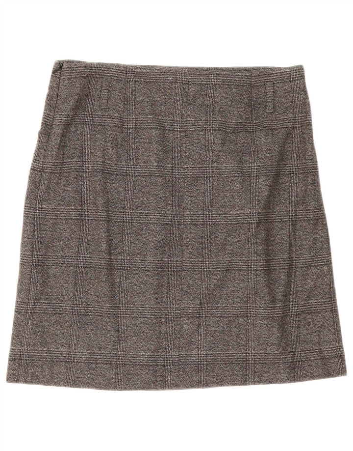 Zara Femme Jupe Droite Moyen W28 Gris Plaid Polyester