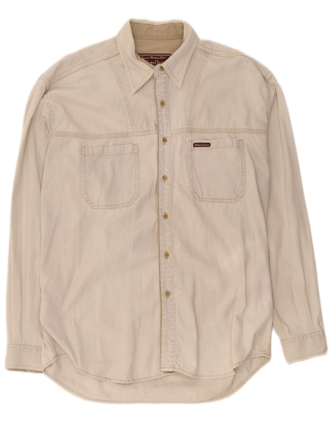 Marlboro Classics Chemise en Jean Homme Grand Coton Beige