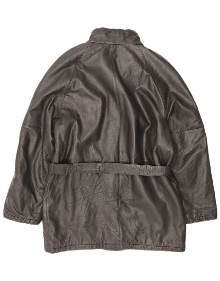 VINTAGE Veste en cuir homme IT 54 2XL Cuir noir