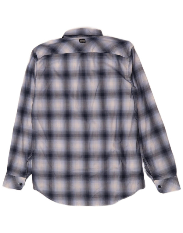 G-Star Chemise Slim Fit pour hommes en coton à carreaux bleus