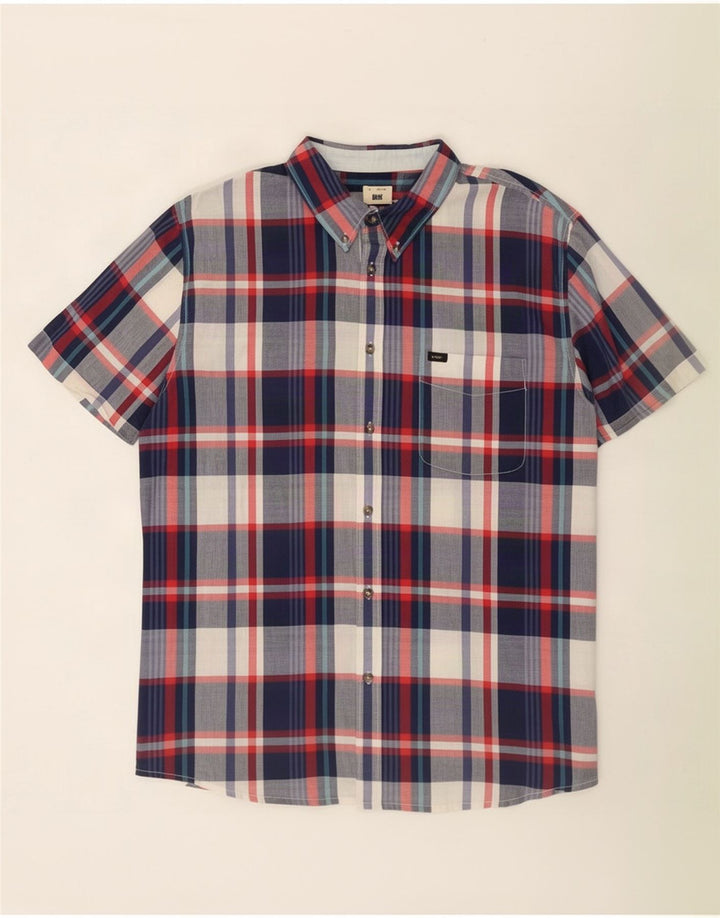 Lee Chemise à manches courtes pour homme Coupe régulière 2XL Carreaux multicolores