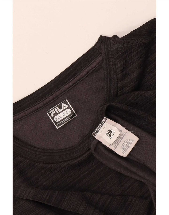 Fila Hommes Slim Fit T-Shirt Top 2XL Gris Colorblock Polyester