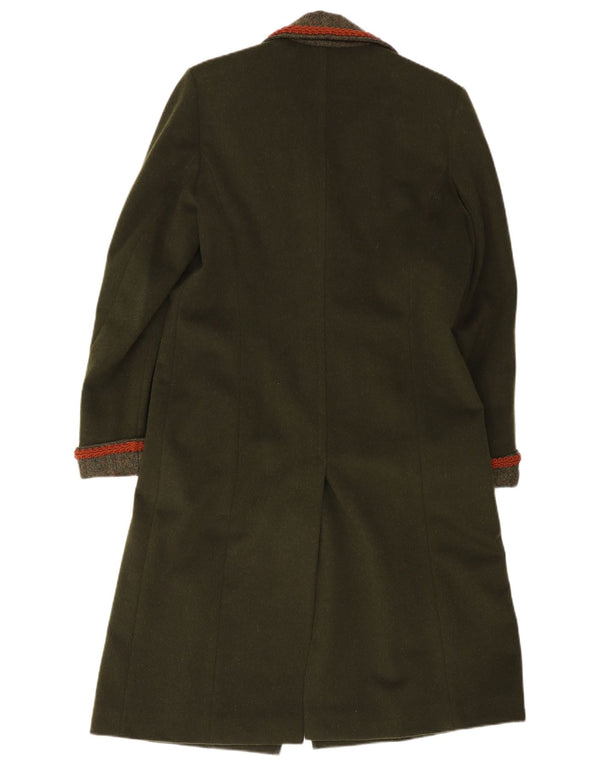 vintage Womens Overcoat UK 14 Moyen Vert Classique