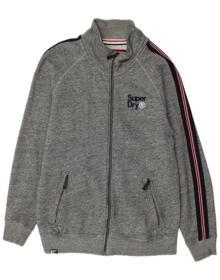 SUPERDRY Veste de Survêtement Homme Gris Moyen Colourblock Coton