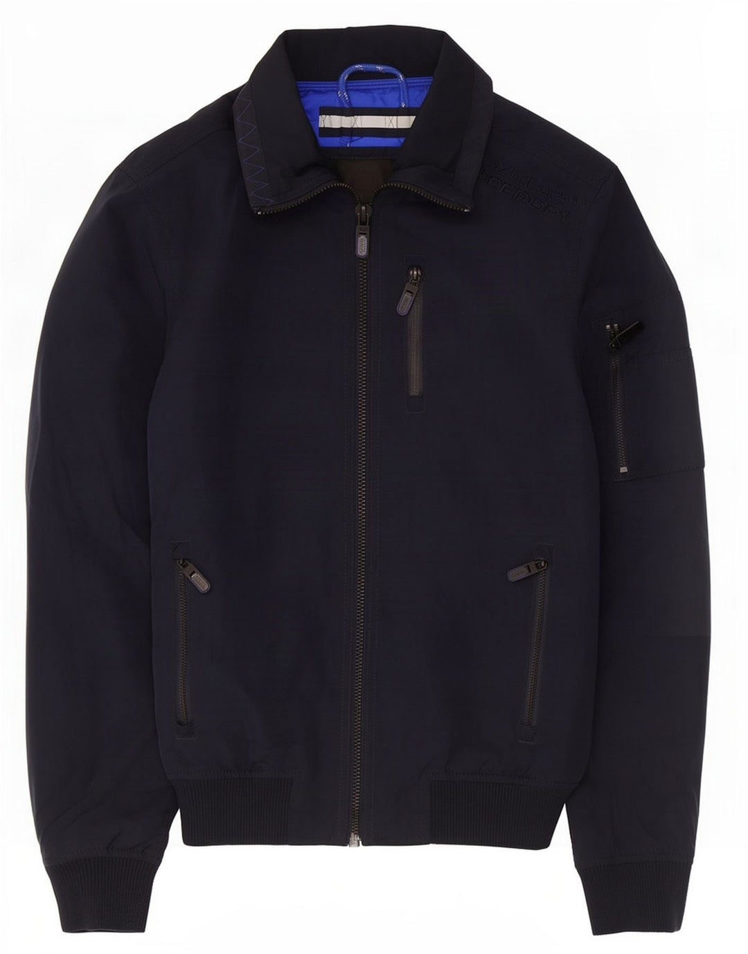 Superdry Veste Bomber Homme UK 36 Petit Bleu Marine Polyester