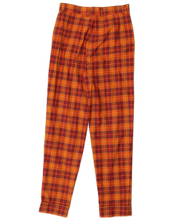 Jean Pierre Pantalon décontracté fuselé pour femme IT 40 Small W26 L28 Orange Plaid