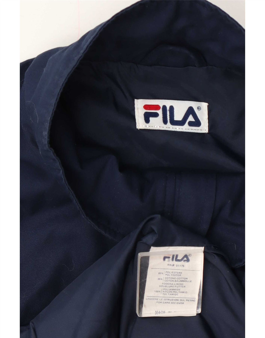 Fila Veste coupe-vent pour homme UK 40 Large Bleu Marine Polyester