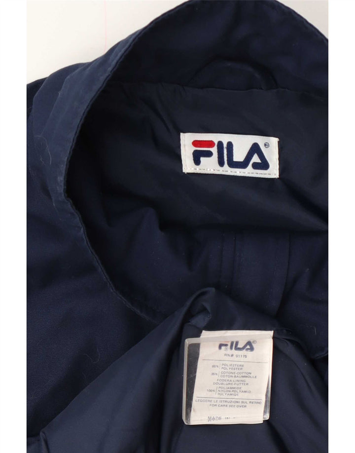 Fila Veste coupe-vent pour homme UK 40 Large Bleu Marine Polyester