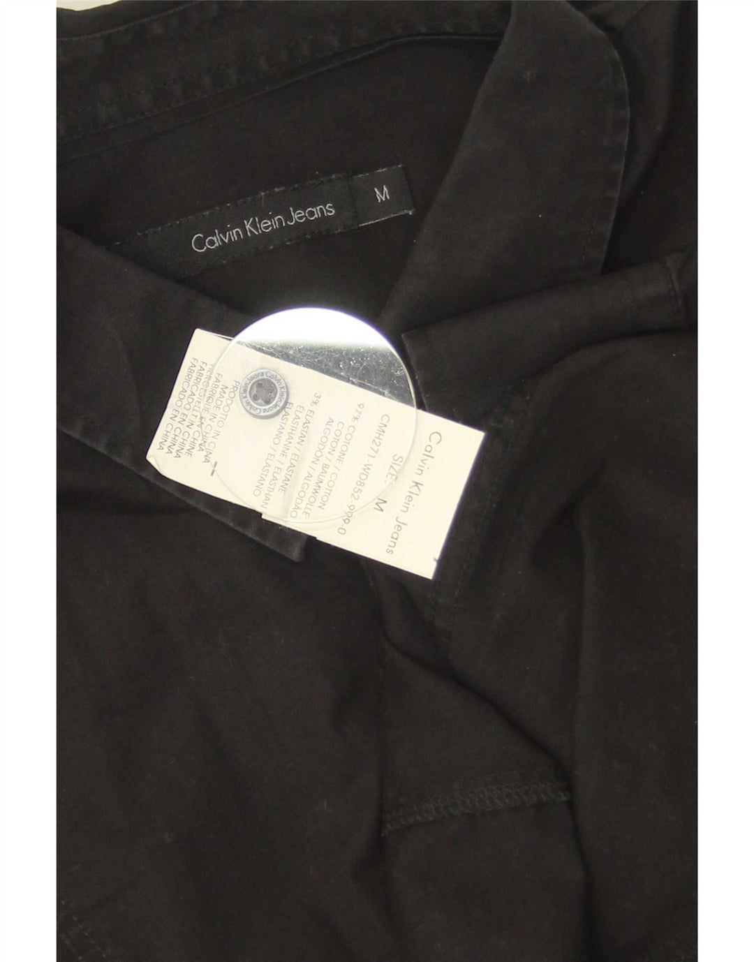Calvin Klein Jeans Chemise Homme Coton Noir Moyen