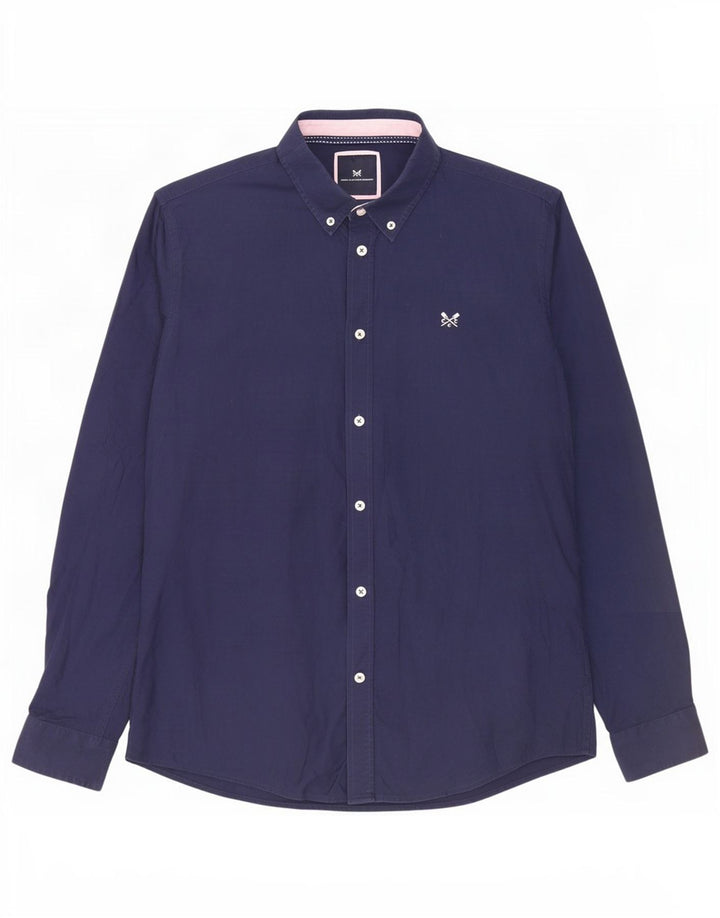 Crew Clothing Chemise Slim Fit Homme Bleu Marine Moyen Coton