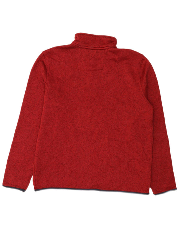 Nautica Sweat-shirt à col zippé pour homme en polyester moucheté bordeaux Taille L