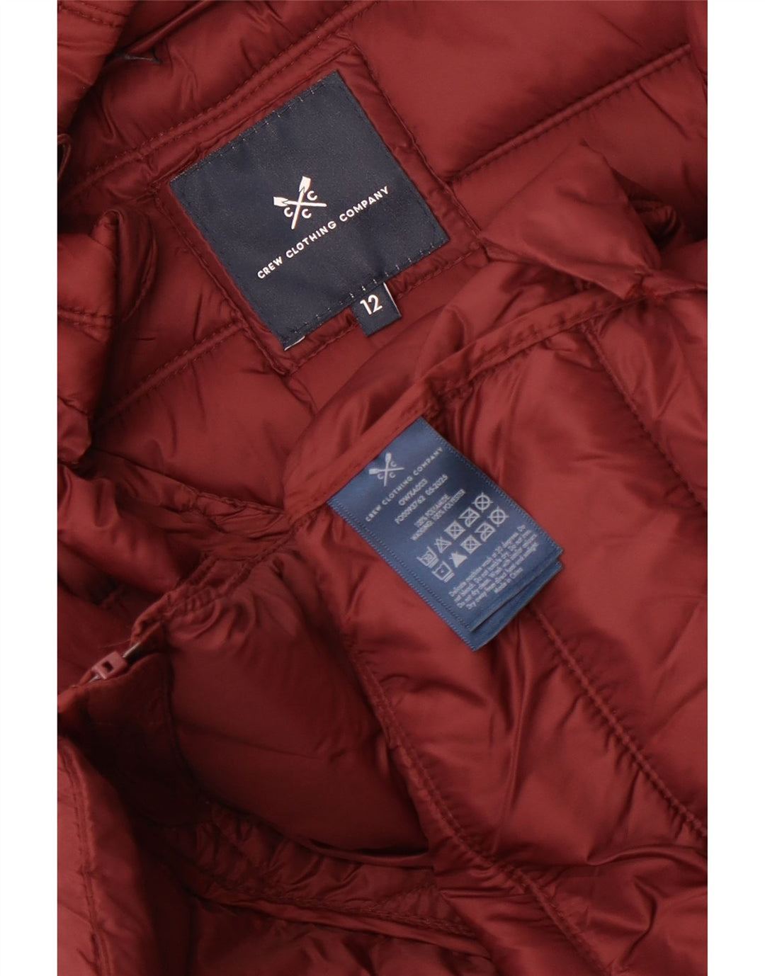 Crew Clothing Veste matelassée à capuche pour femme UK 12 Medium Bordeaux Polyamide