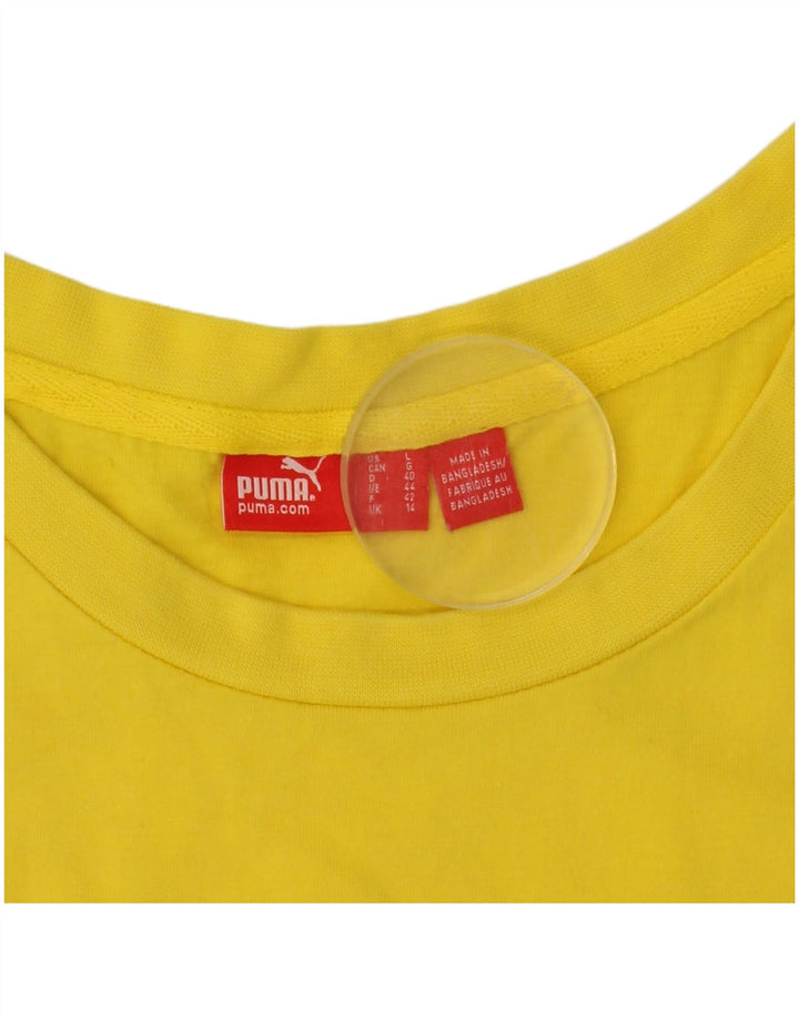 Puma T-shirt graphique pour femme UK 14 Jaune moyen