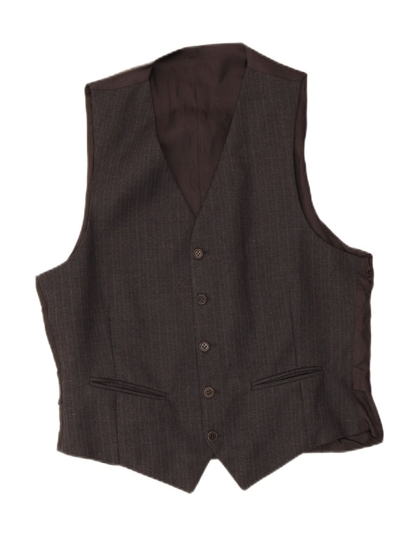 gilet homme vintage IT 52 Large Grey Pinstripe