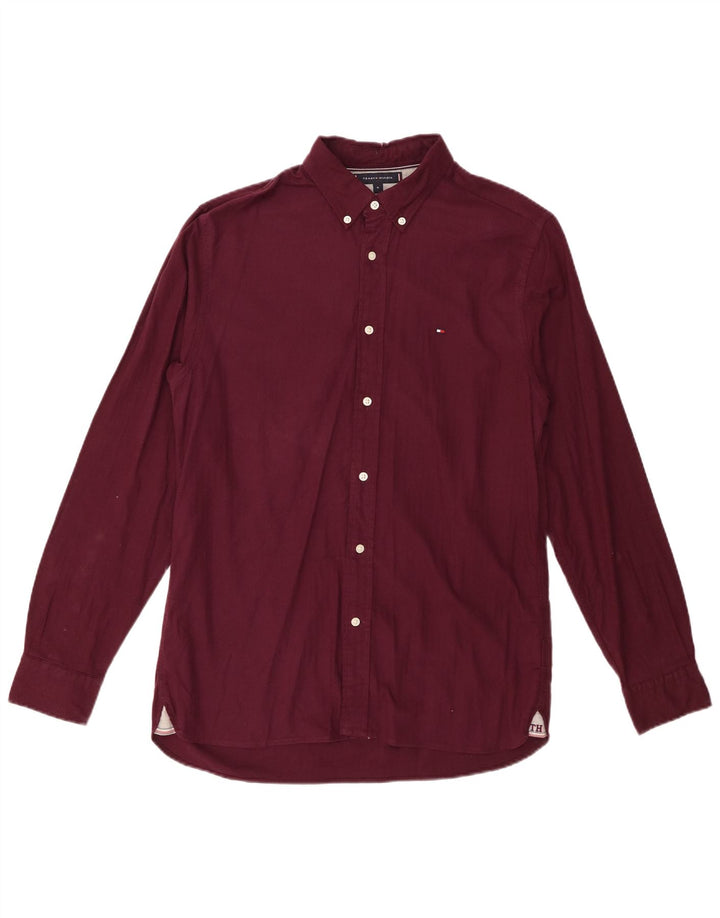 Tommy Hilfiger Chemise Regular Fit Homme Coton Bordeaux Moyen