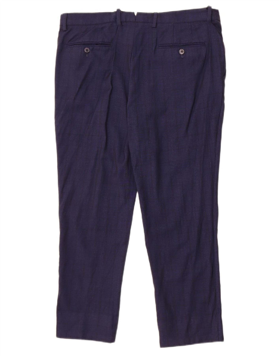 Massimo Dutti Pantalon court pour homme EU 44 Large W34 L25 Bleu marine à carreaux