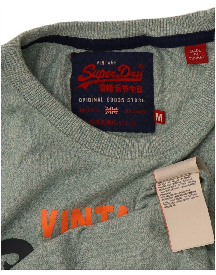 SUPERDRY T-Shirt Graphique Homme Vert Moyen Moucheté Coton