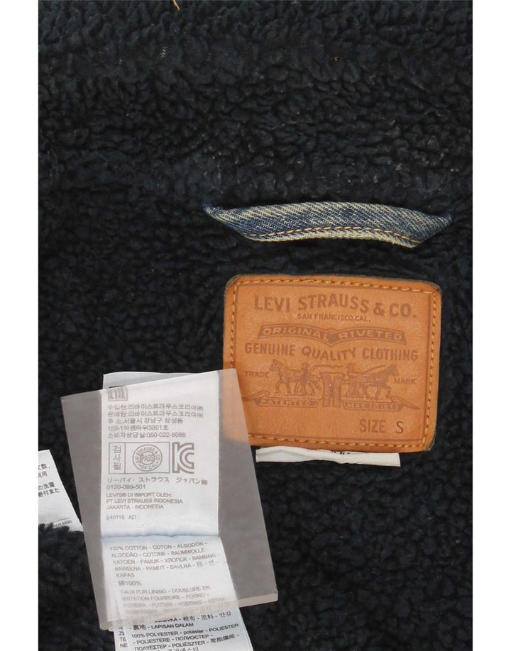 Levi's Veste en Jean Sherpa Homme UK 36 Petit Bleu Coton
