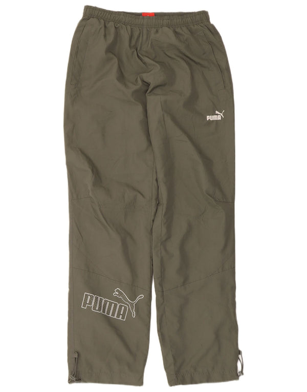 Puma Mens Graphic Tracksuit Trousers Small Khaki Polyester