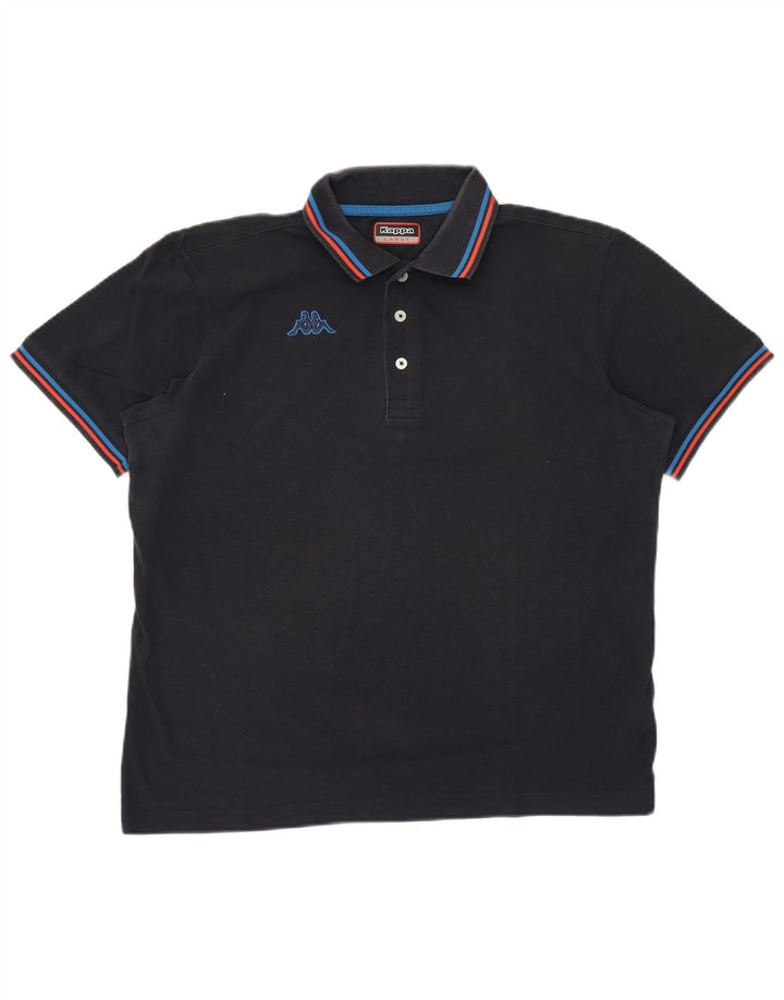 KAPPA Polo Homme Large Bleu Marine Coton