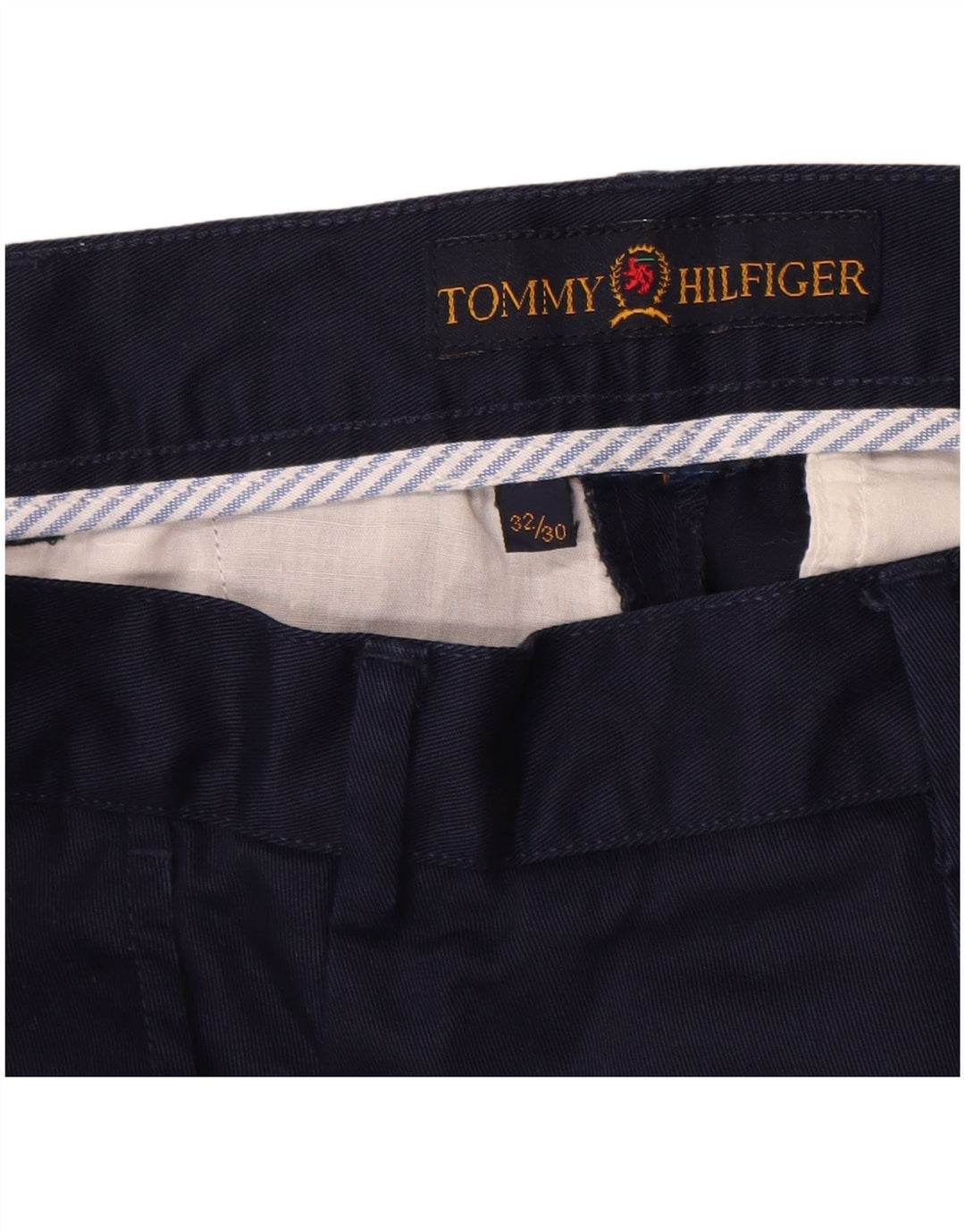 TOMMY HILFIGER Pantalon Chino Droit Homme W32 L30 Bleu Marine
